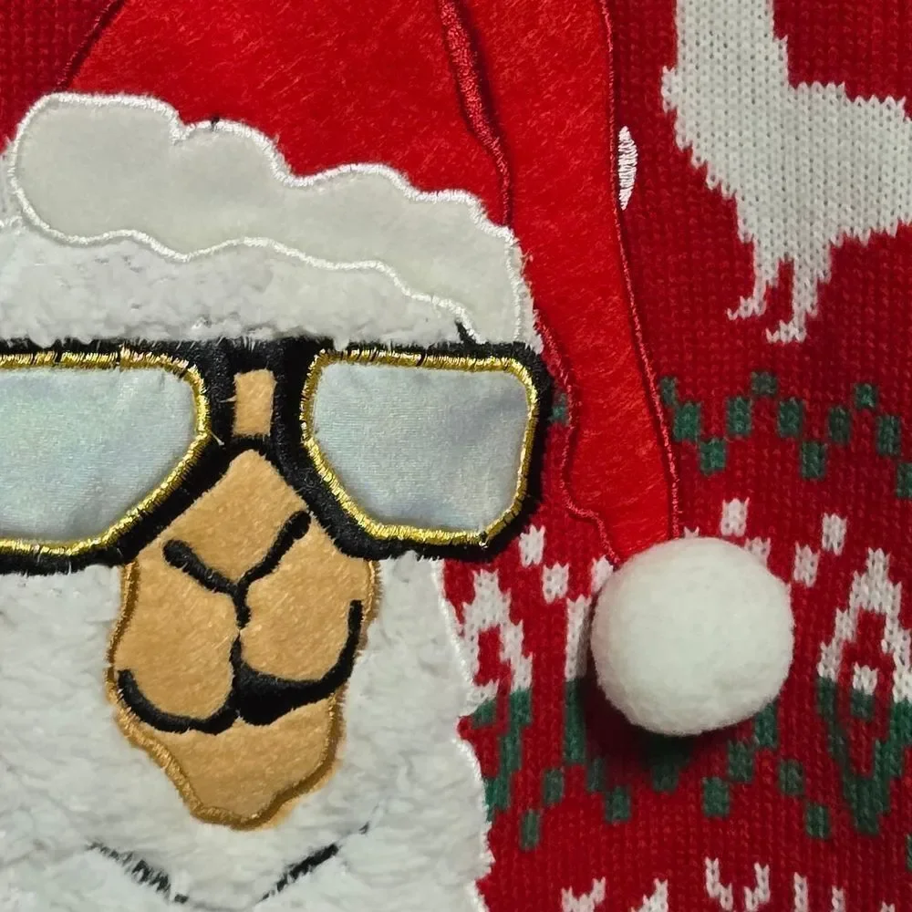 Ugly Christmas Sweater NWT Llama Cool Santa Unisex Small Funny Holiday Pullover